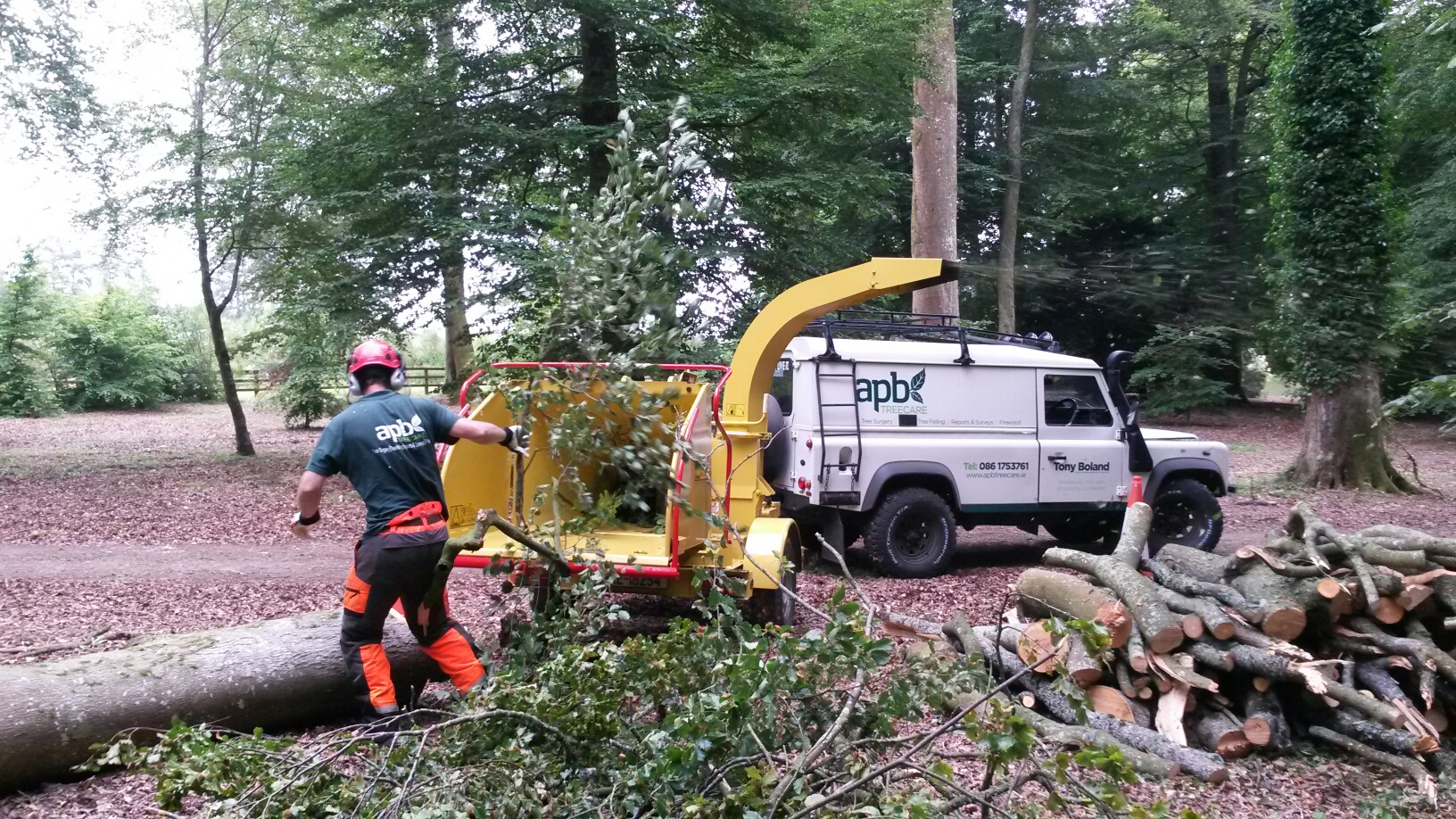 Mulching Branches Tony Boland APB Treecare